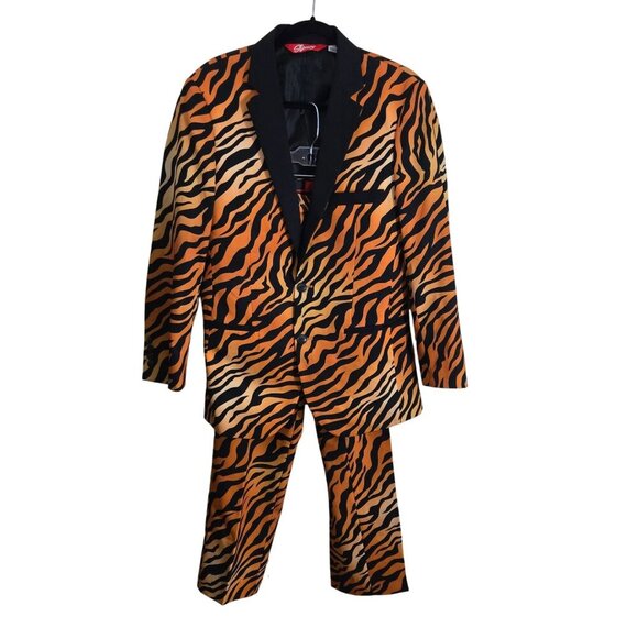 Shinesty The Make Them Purr Tiger Print Suit Statement Piece Size 38/31/32 - Picture 2 of 16